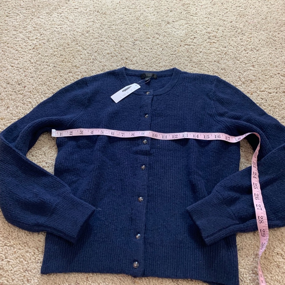 J crew ribbed cardigan jeweled button supersoft - Picture 5 of 6